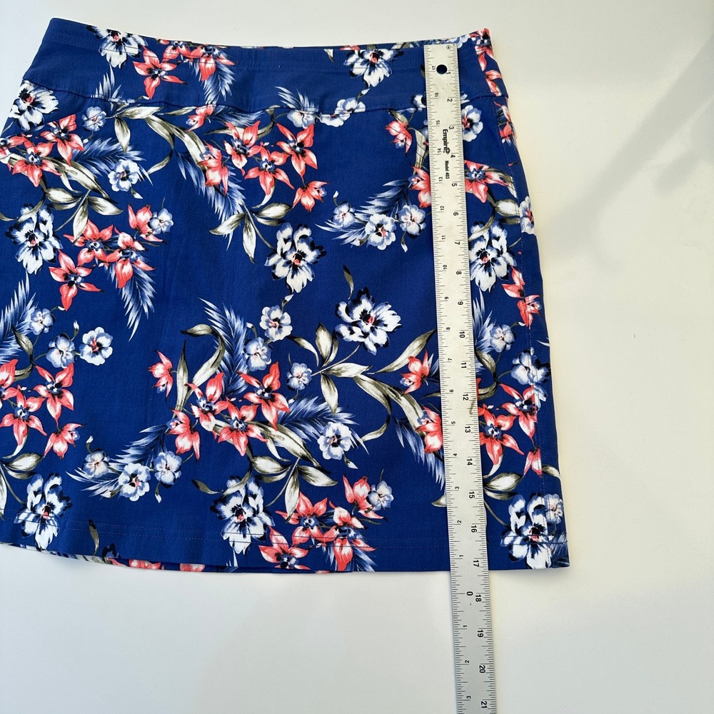 Mario Serrani Skort Blue Floral Comfort Stretch Tummy Control Medium NWT - Picture 10 of 10